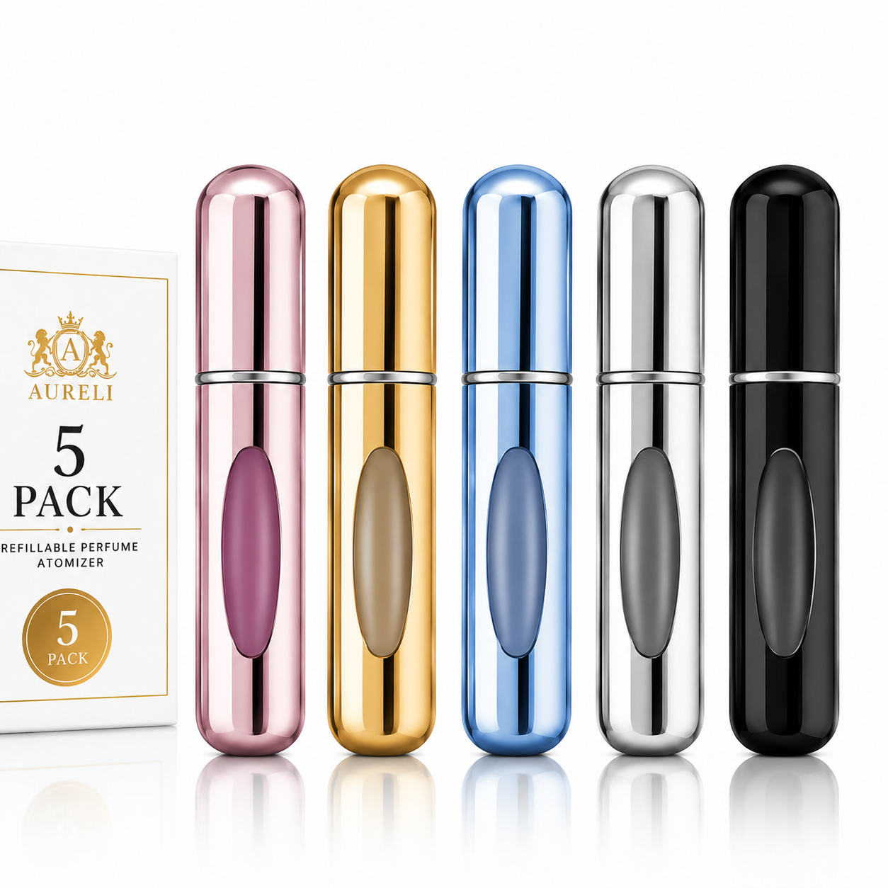 5 Pack Signature Aluminium Travel Atomiser