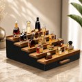 3 & 5 Tier Perfume Display Stand with Drawer | Black Cologne Organizer