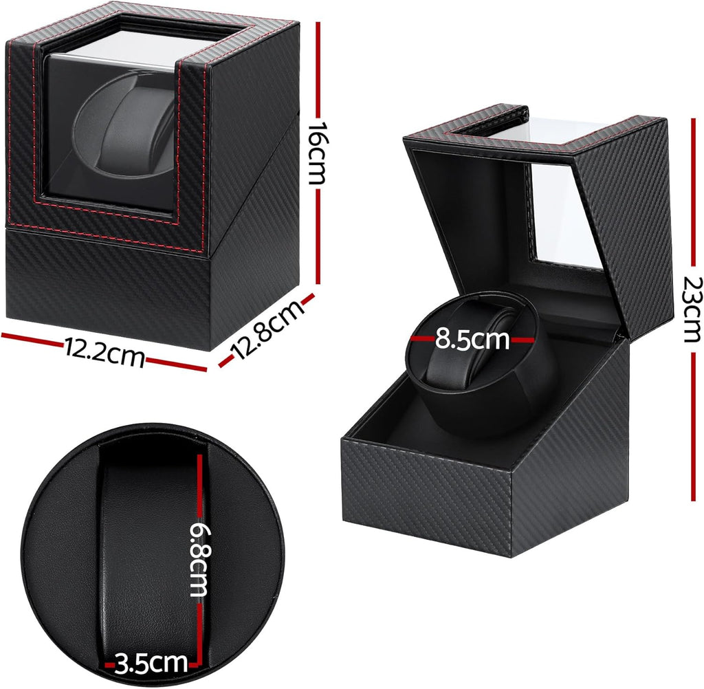 Automatic Watch Winder & Storage Box Carbon Fibre Style