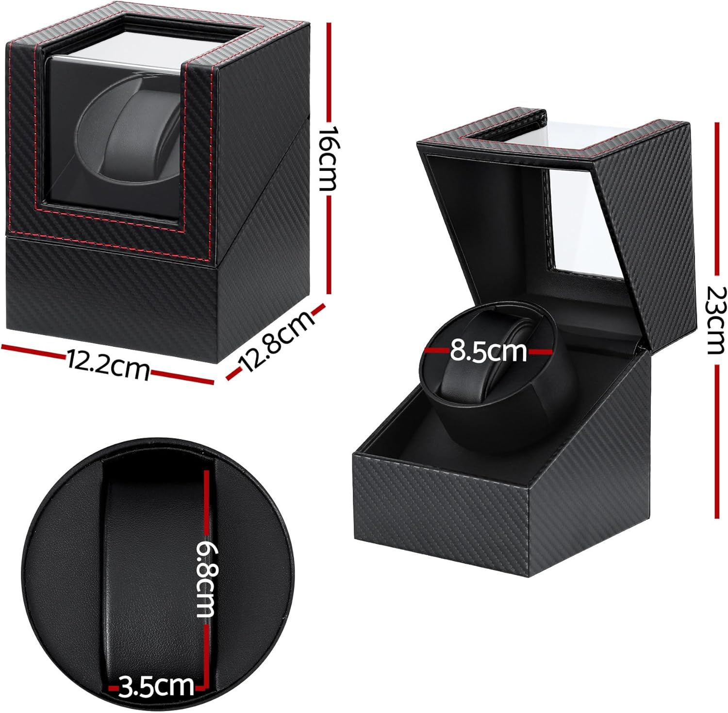 Automatic Watch Winder & Storage Box Carbon Fibre Style
