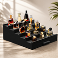 3 & 5 Tier Perfume Display Stand with Drawer | Black Cologne Organizer