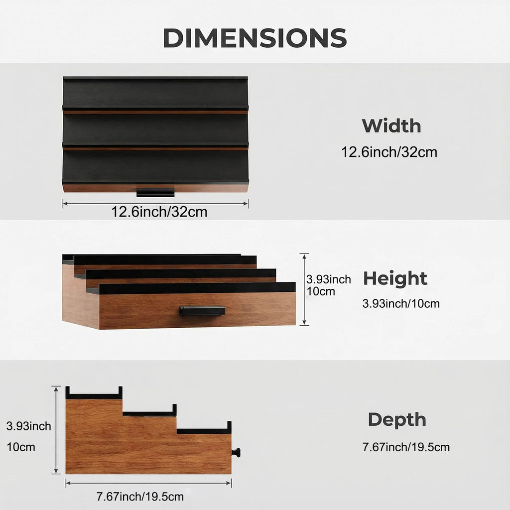 3 & 5 Tier Perfume Display Stand with Drawer | Black Cologne Organizer