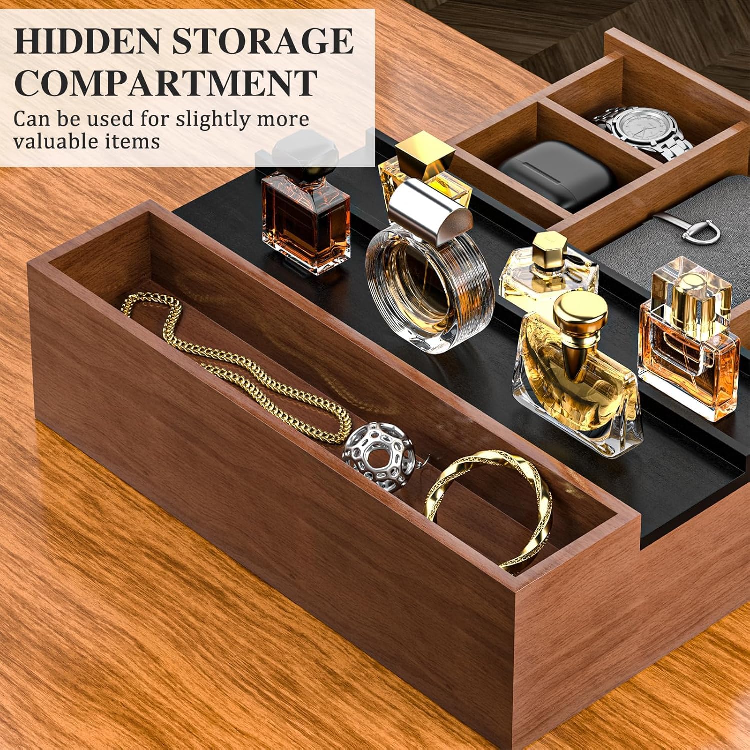 3 & 5 Tier Perfume Display Stand with Drawer | Black Cologne Organizer
