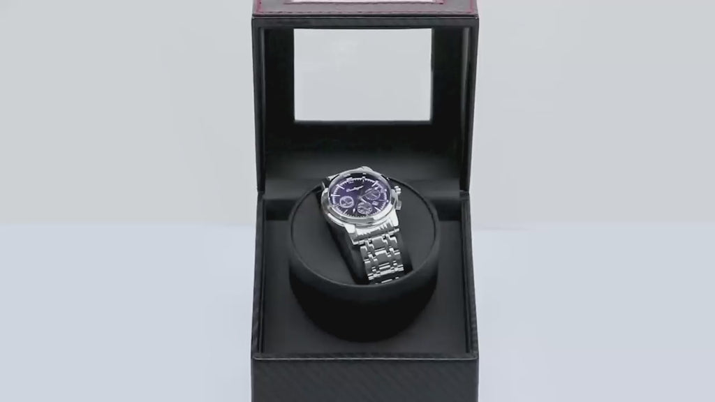 Automatic Watch Winder & Storage Box Carbon Fibre Style